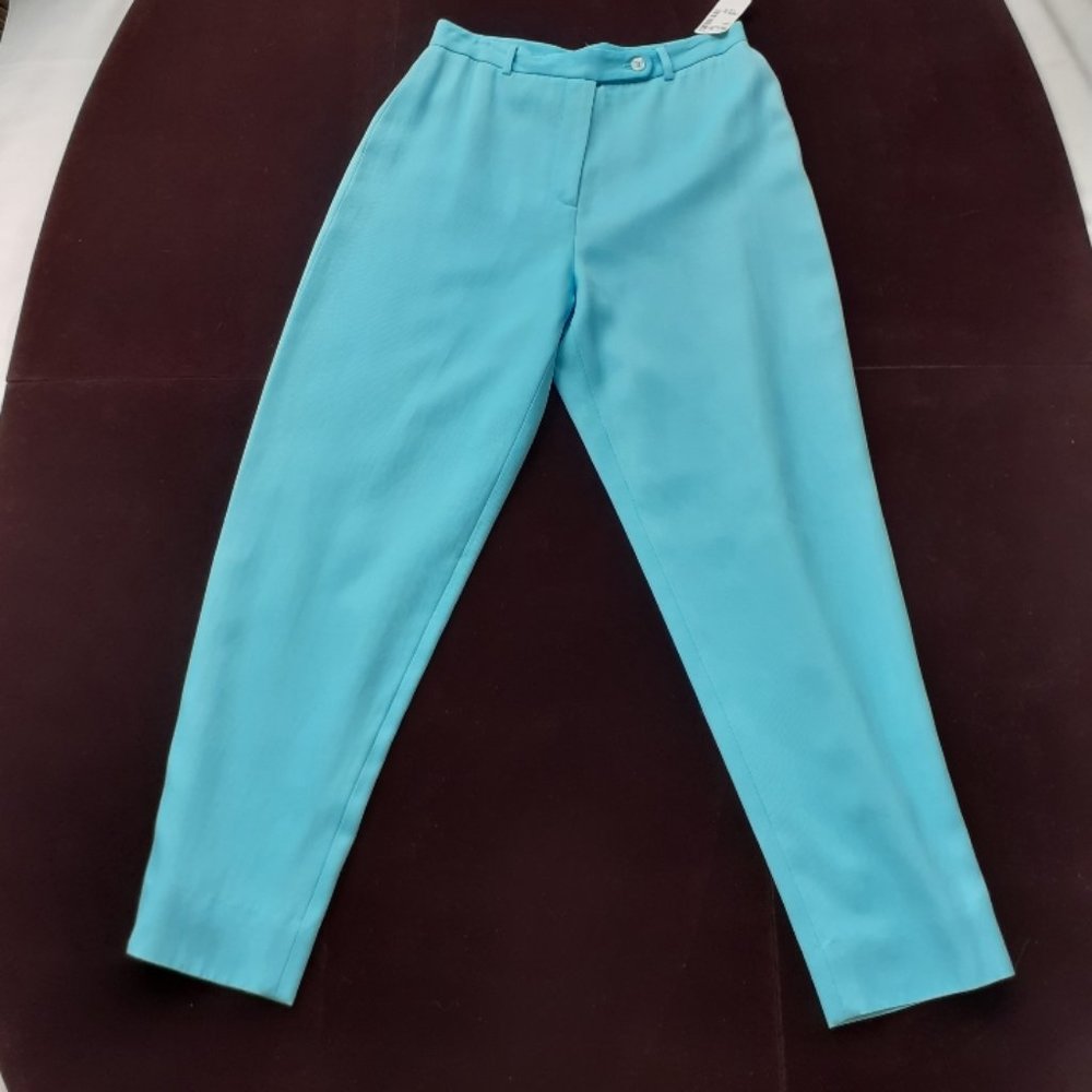 New Grace Collection Vivid Sky Blue Slacks 10 Petite